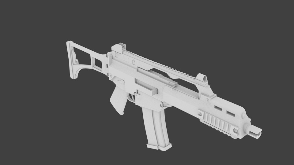 G36C Assault Rifle Untextured preview image 1